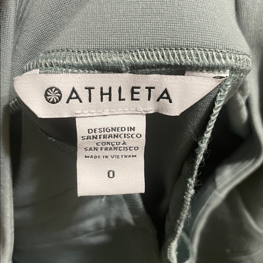Athleta Pants Womens Sz 0 Green Eastbound Straight Leg Wrinkle Resistant Preppy - Picture 3 of 12